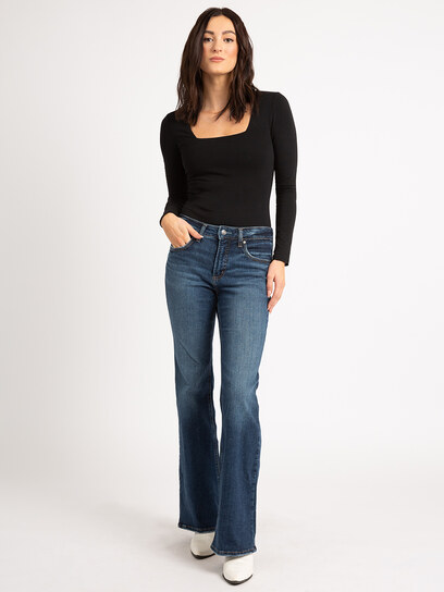 Jeans for Women Women's Skinny Ripped Bell Bottom Jeans High
