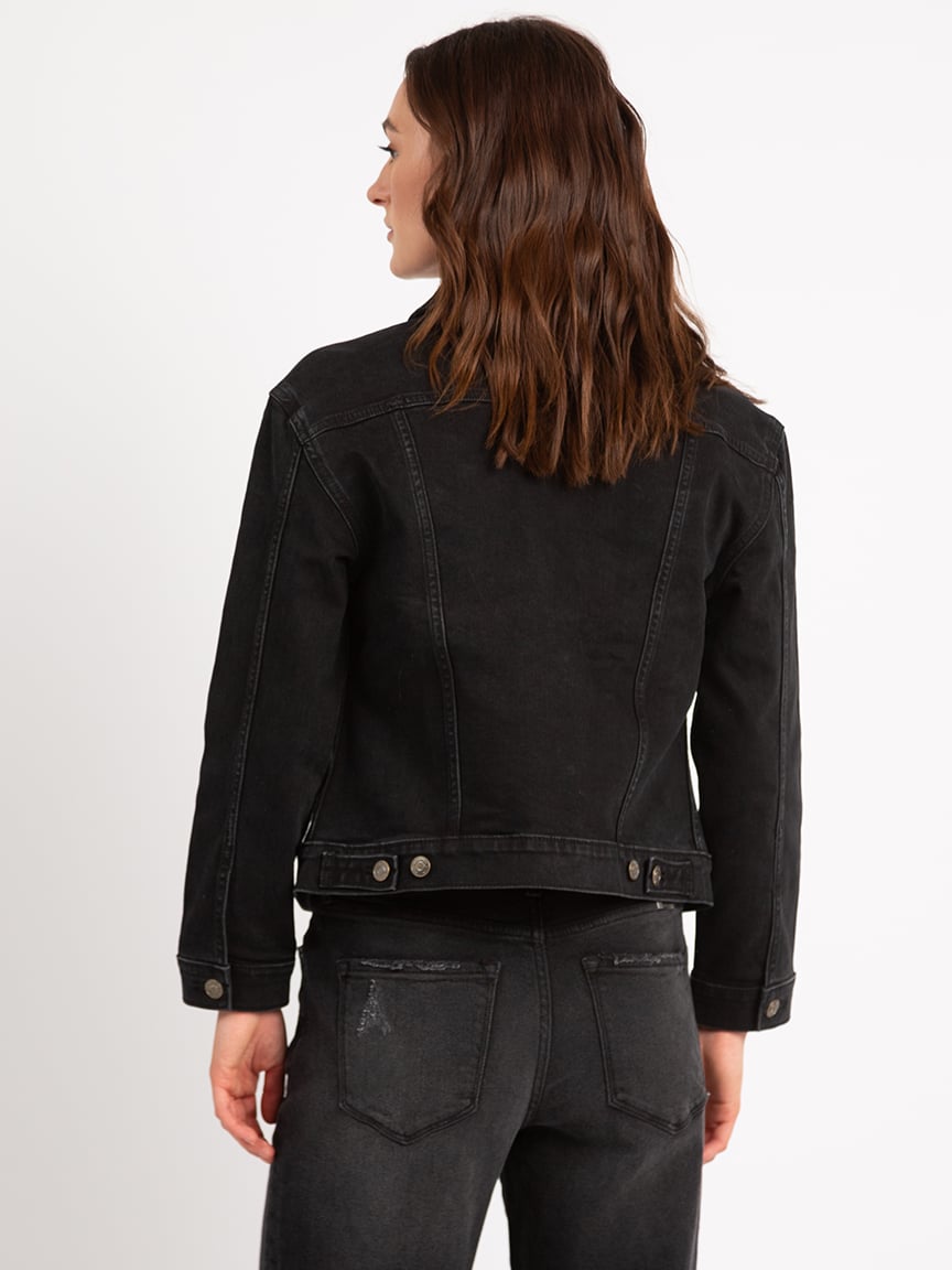 nimes black classic jean jacket