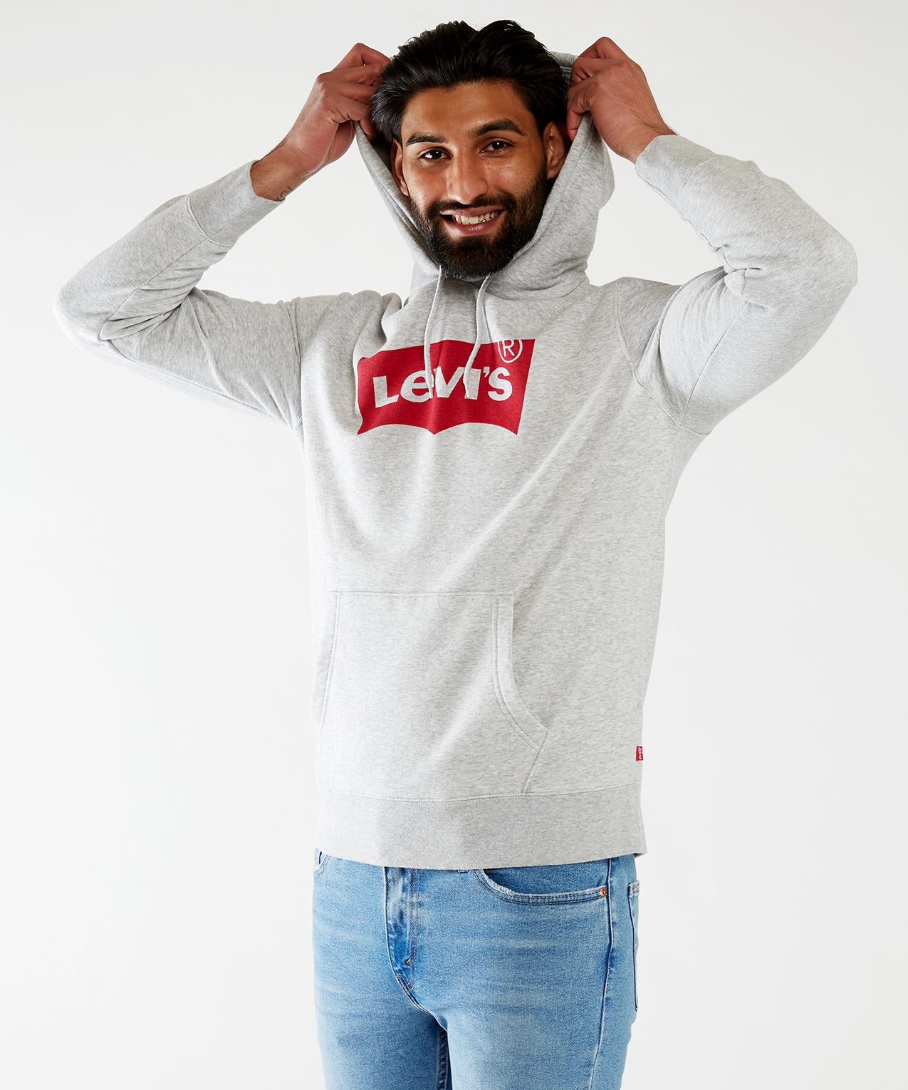 Grey levis hoodie mens sale