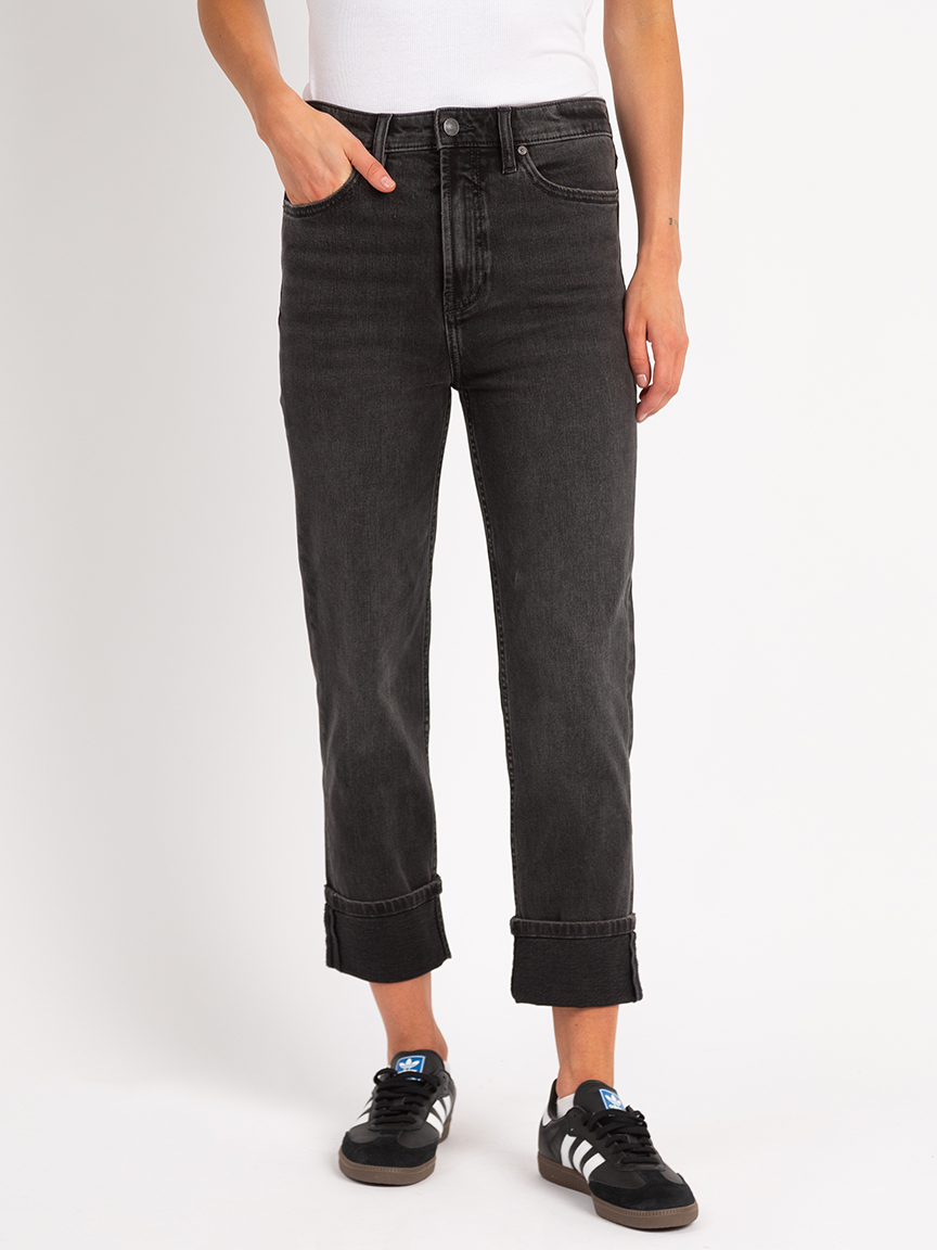 ava stovepipe jean washed black