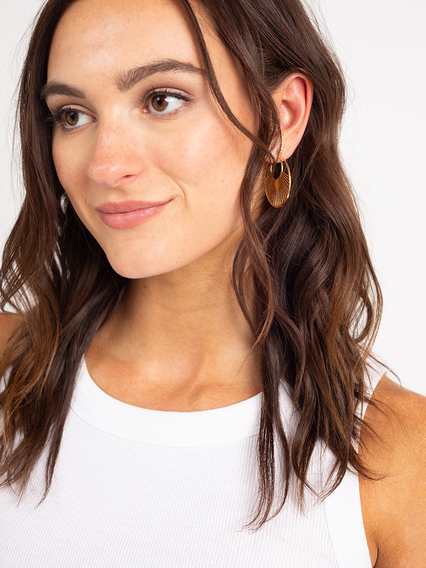 gold spoke hoop earring