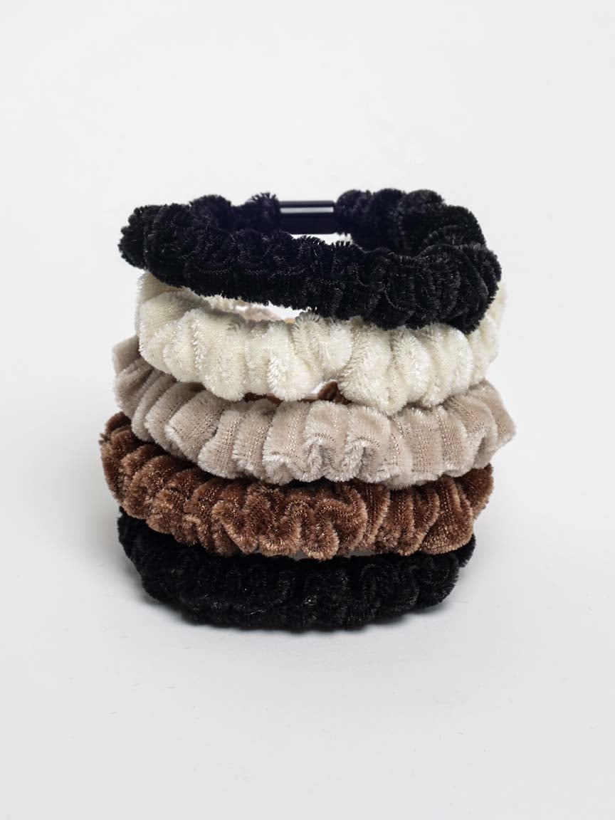 5 pack velvet hair ties