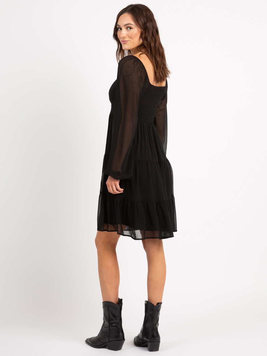 granger square neck knee length dress