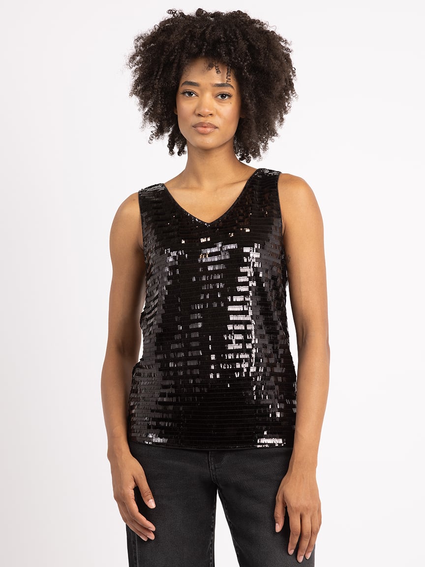 ziya double v neck sequins tank