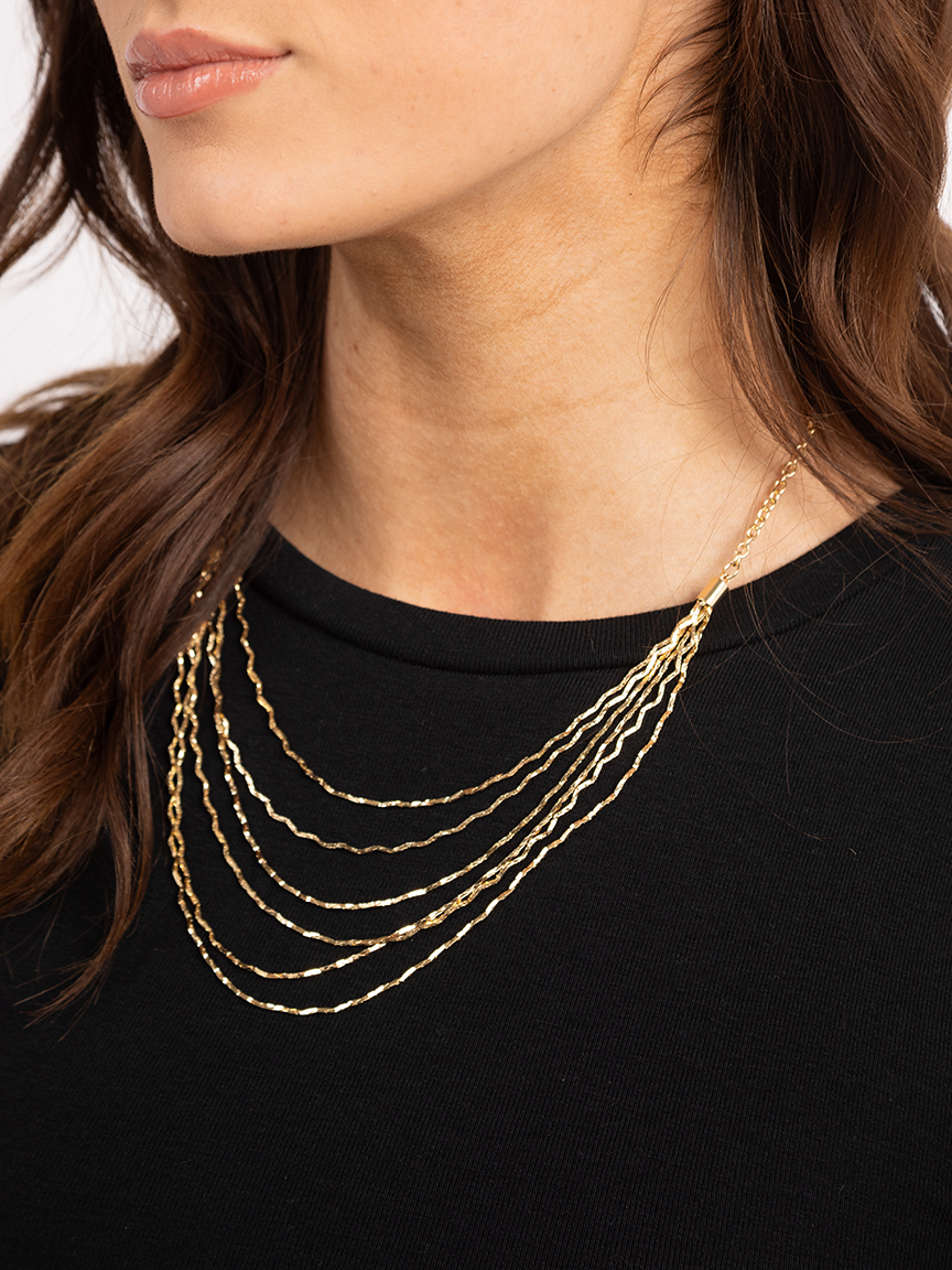 layered gold necklace