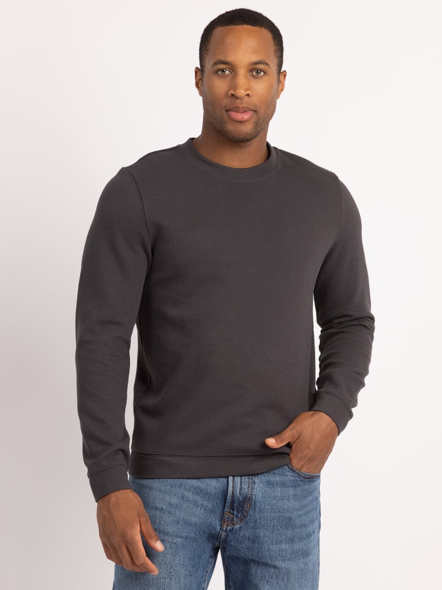 cole waffle knit crewneck sweater