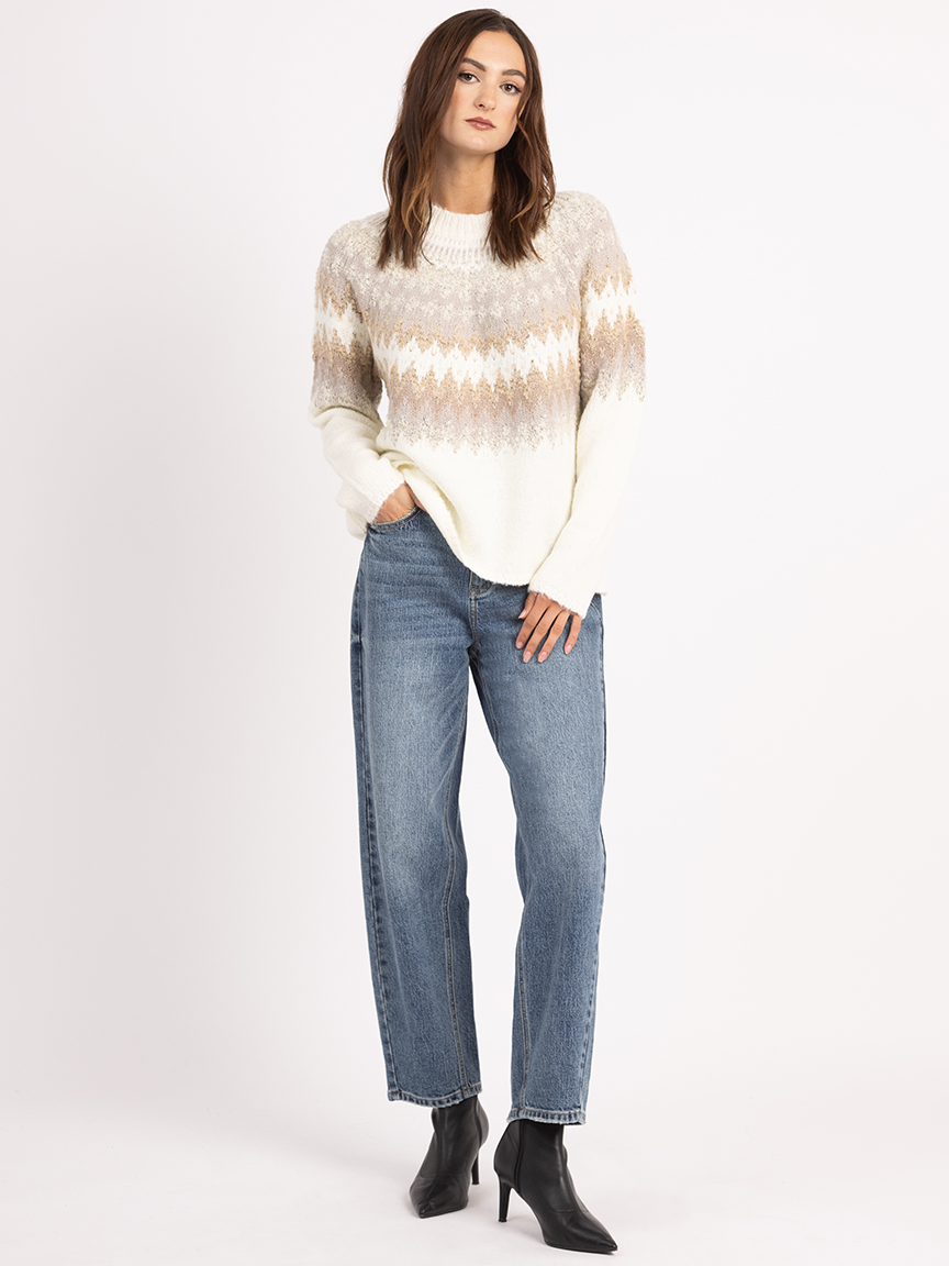 vail fair isle crew neck sweater