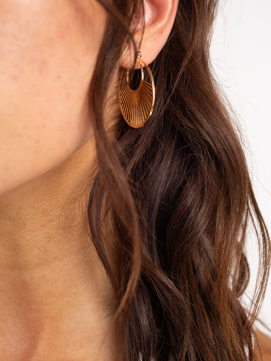 gold spoke hoop earring