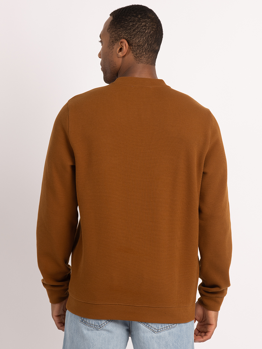 cole waffle knit crewneck sweater