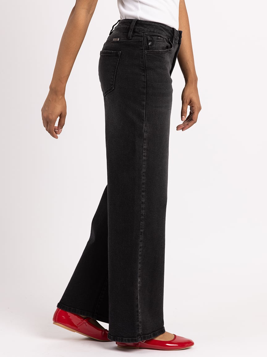 wide leg jean black