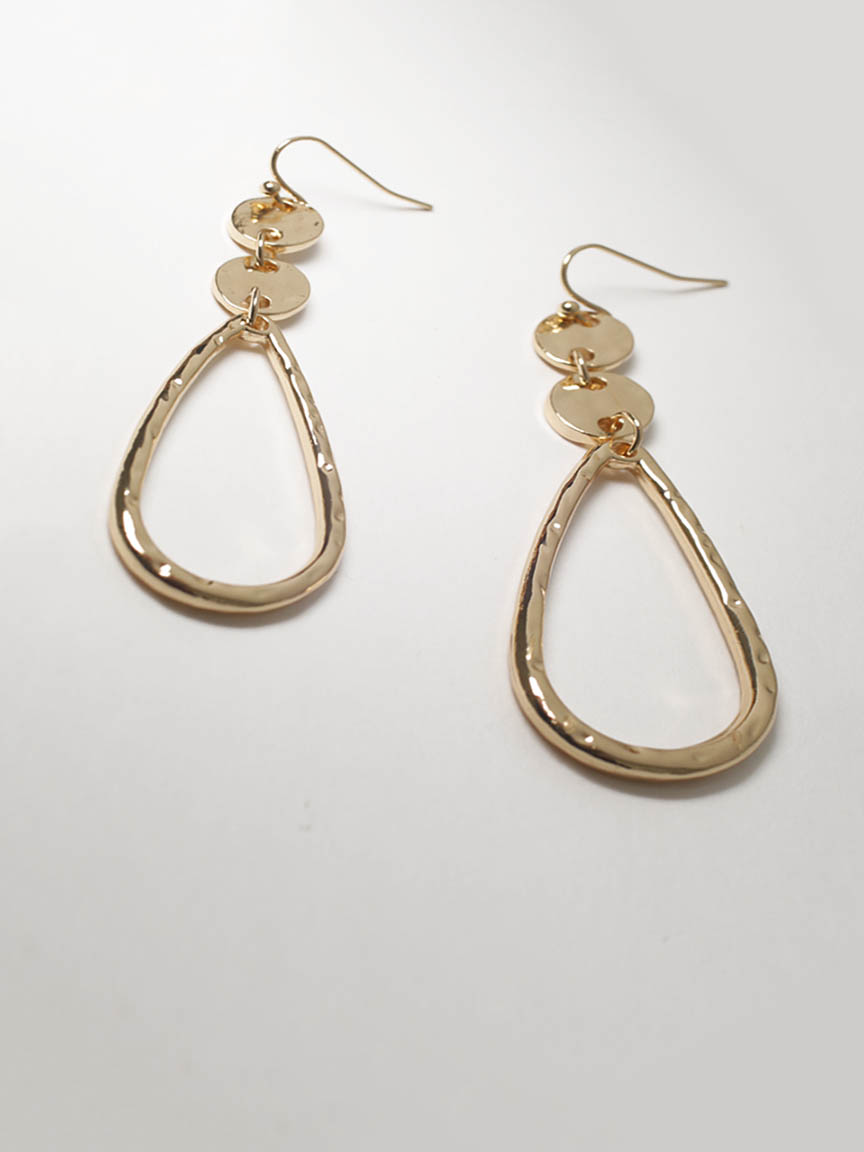 circle and tear drop earring