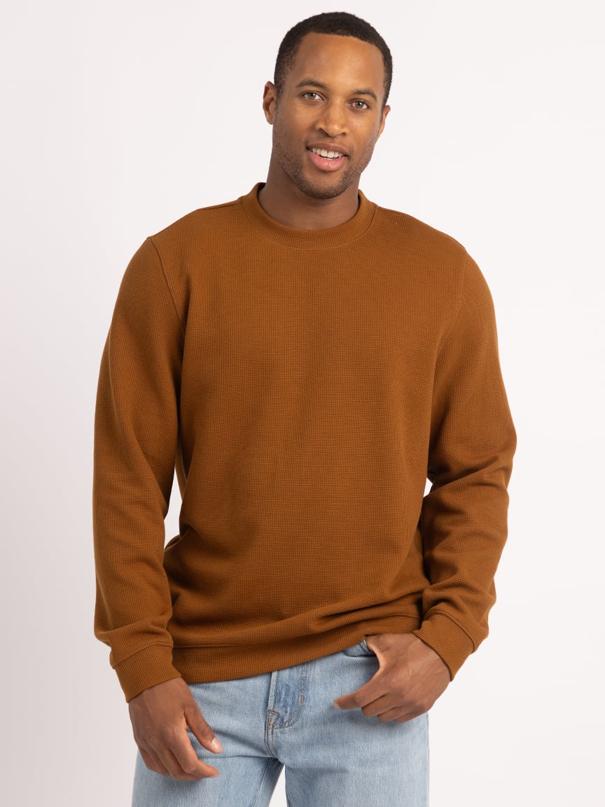 cole waffle knit crewneck sweater