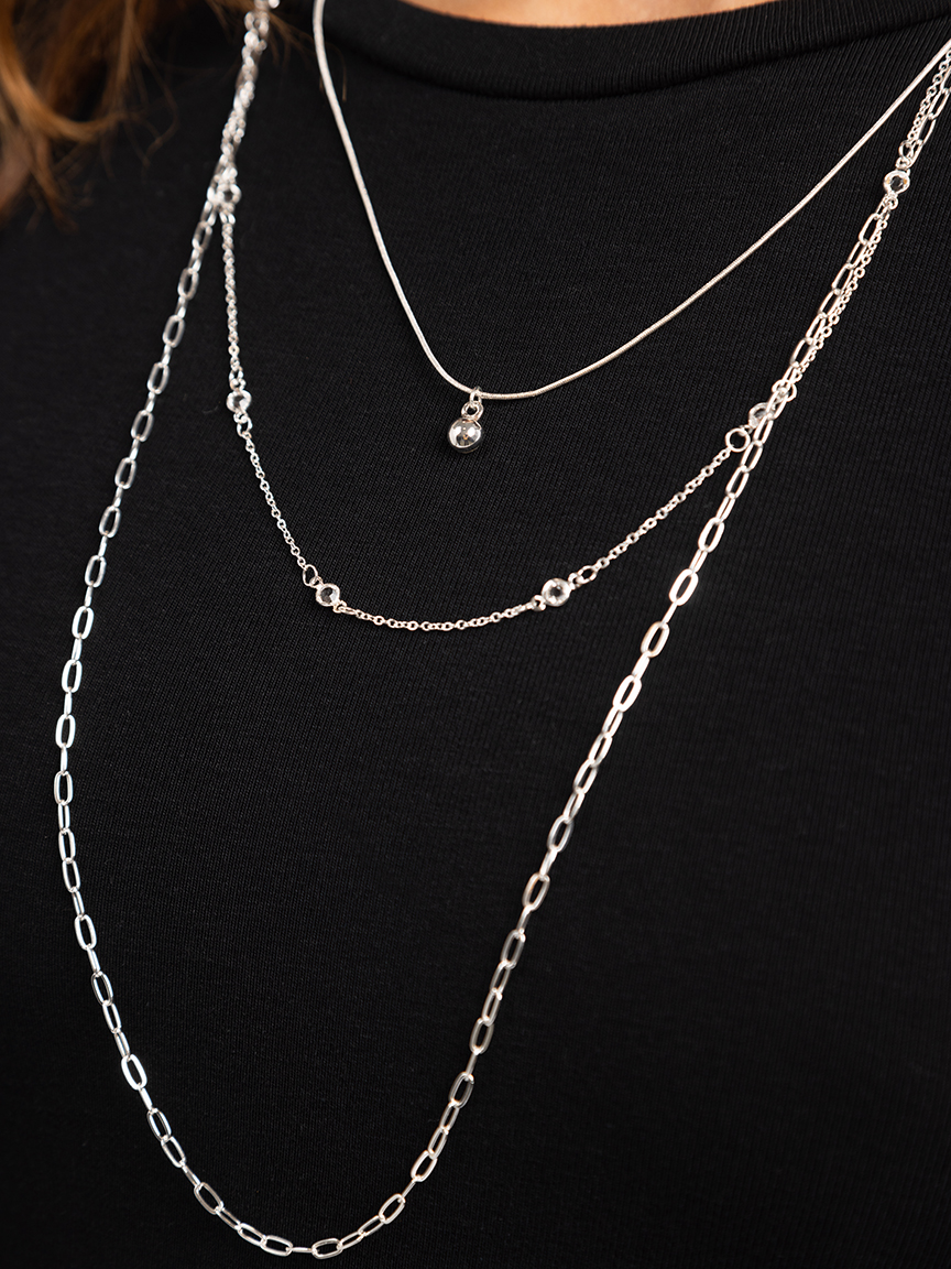 layer silver necklace