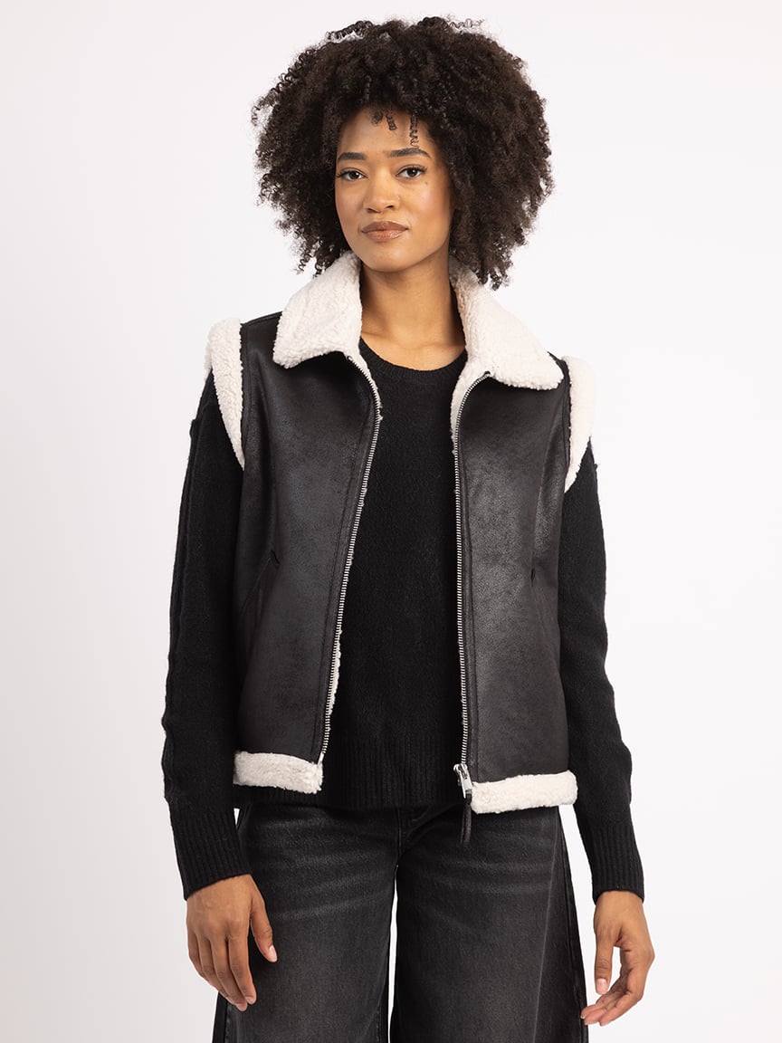 meera sherpa lined vest