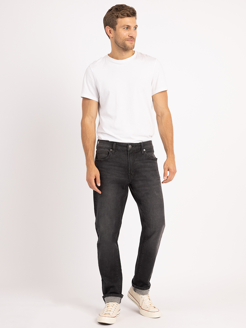 damon athletic straight washed black