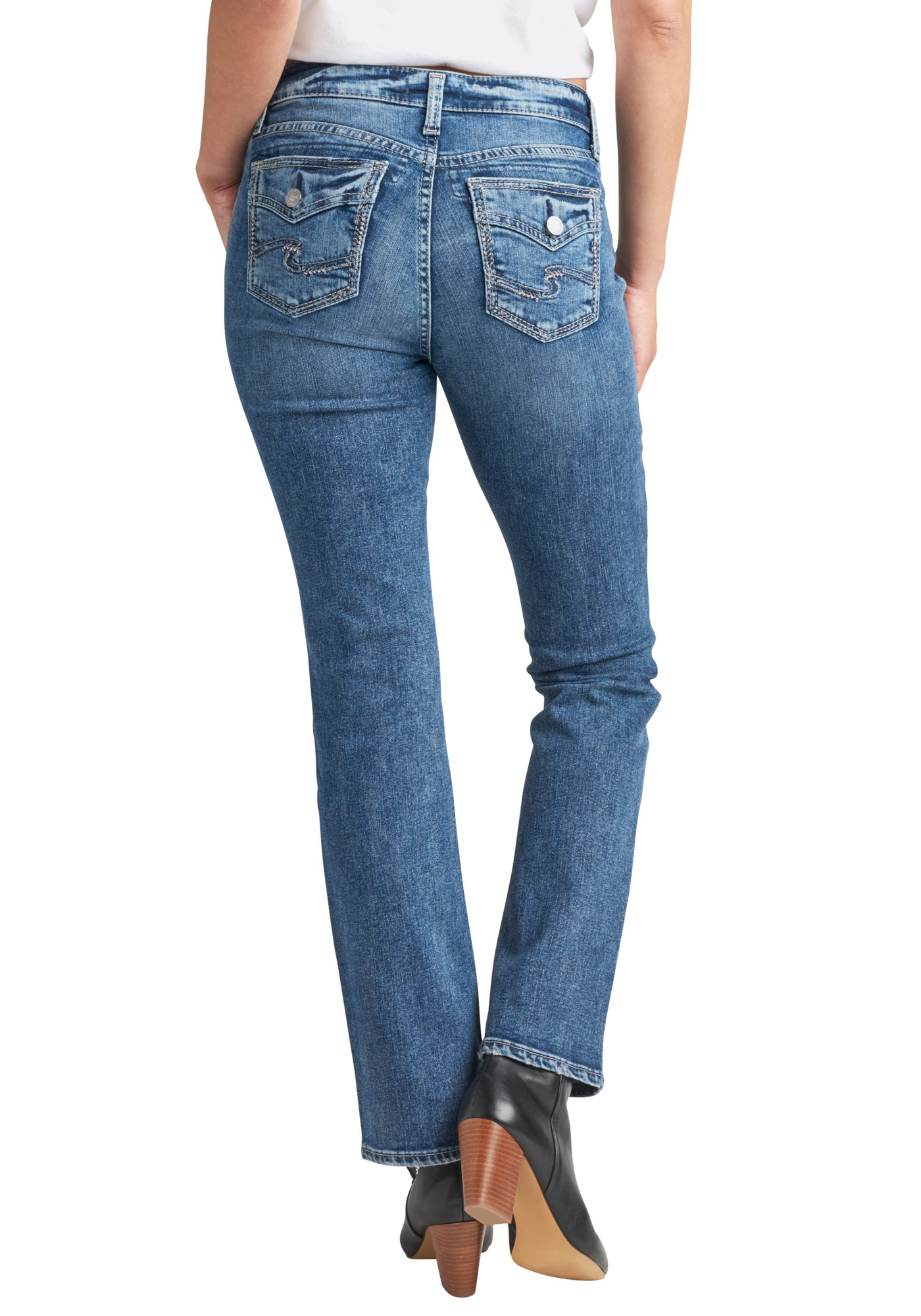 Plus Size Silver Jeans Co.® Suki Curvy Flap Back Pocket Mid Rise Slim Boot  Jean