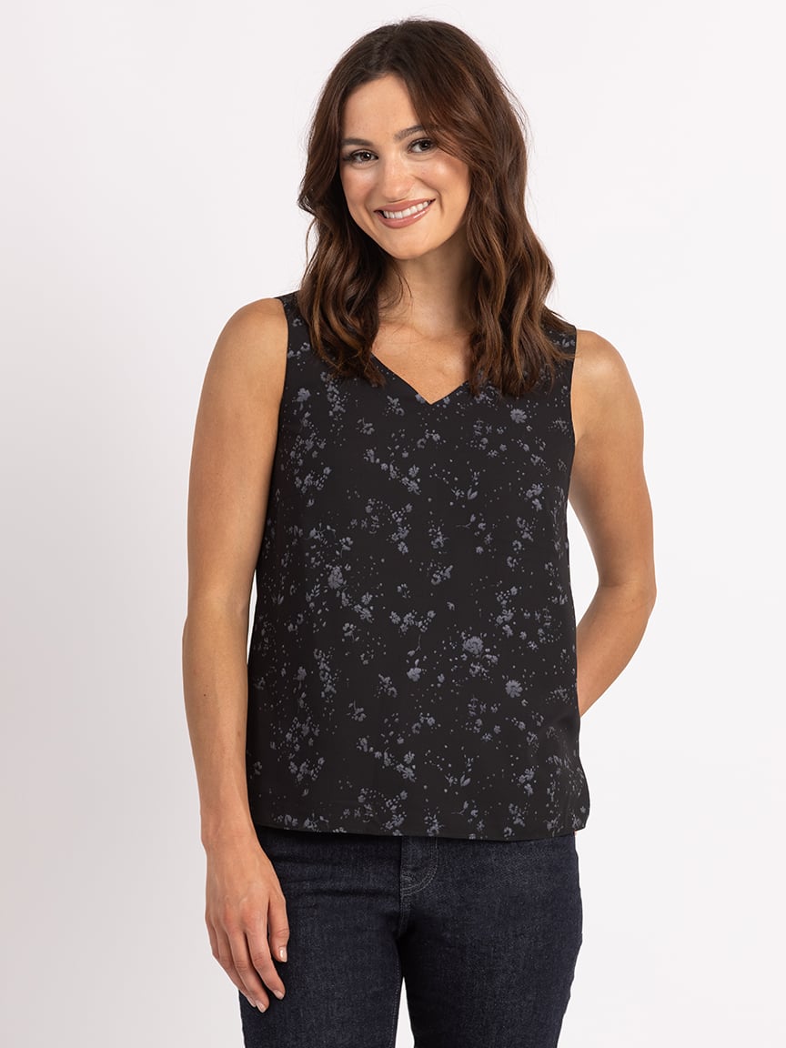 denise double v neck top