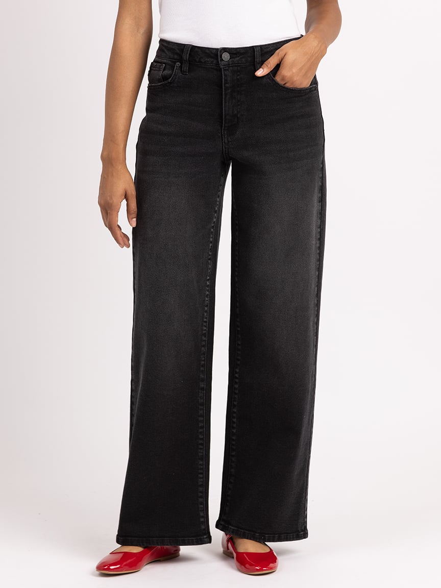 wide leg jean black