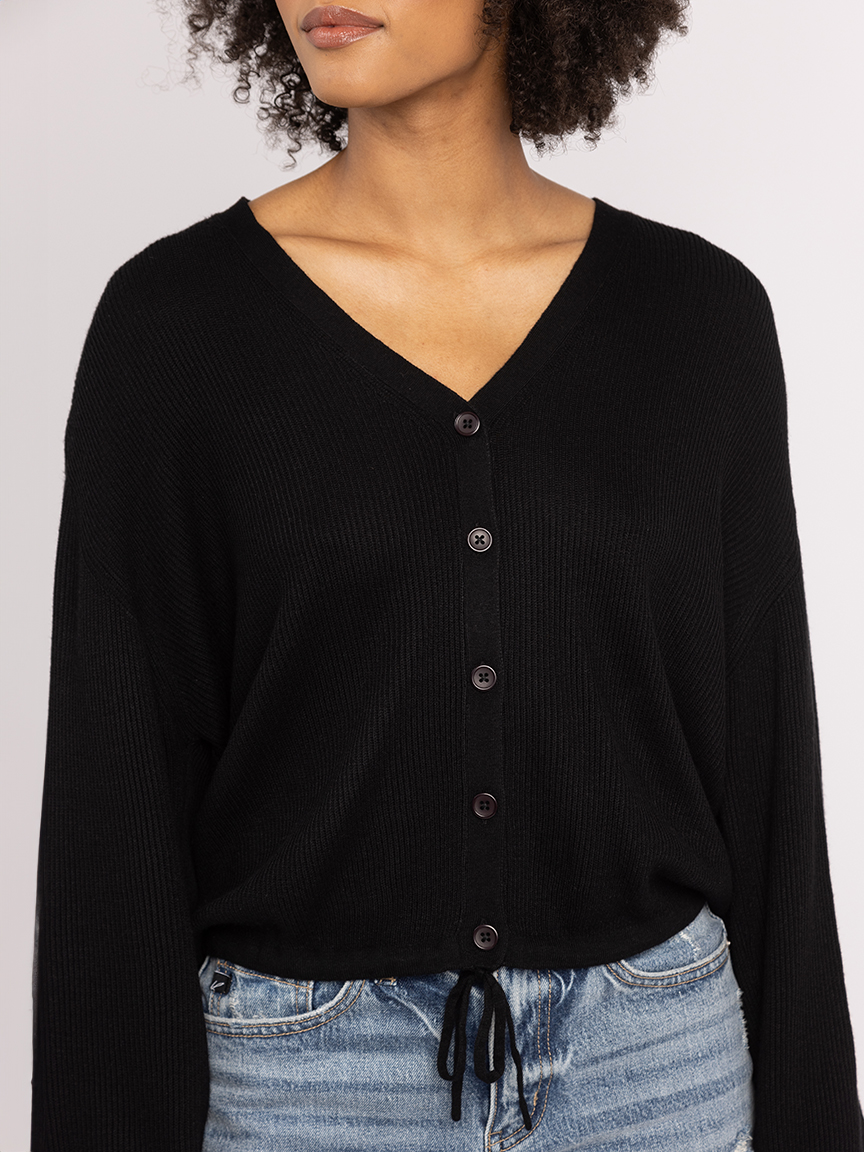 aurelia v neck button front sweater