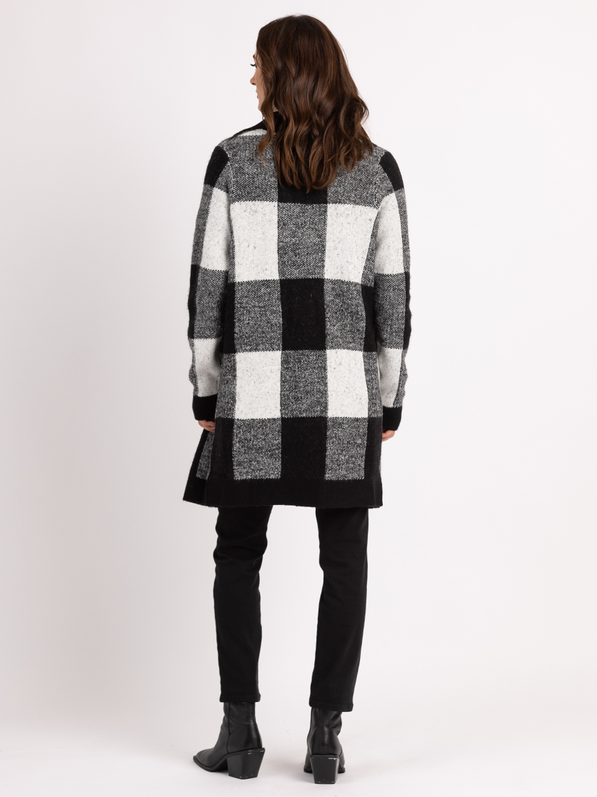 idealla plaid open cardigan