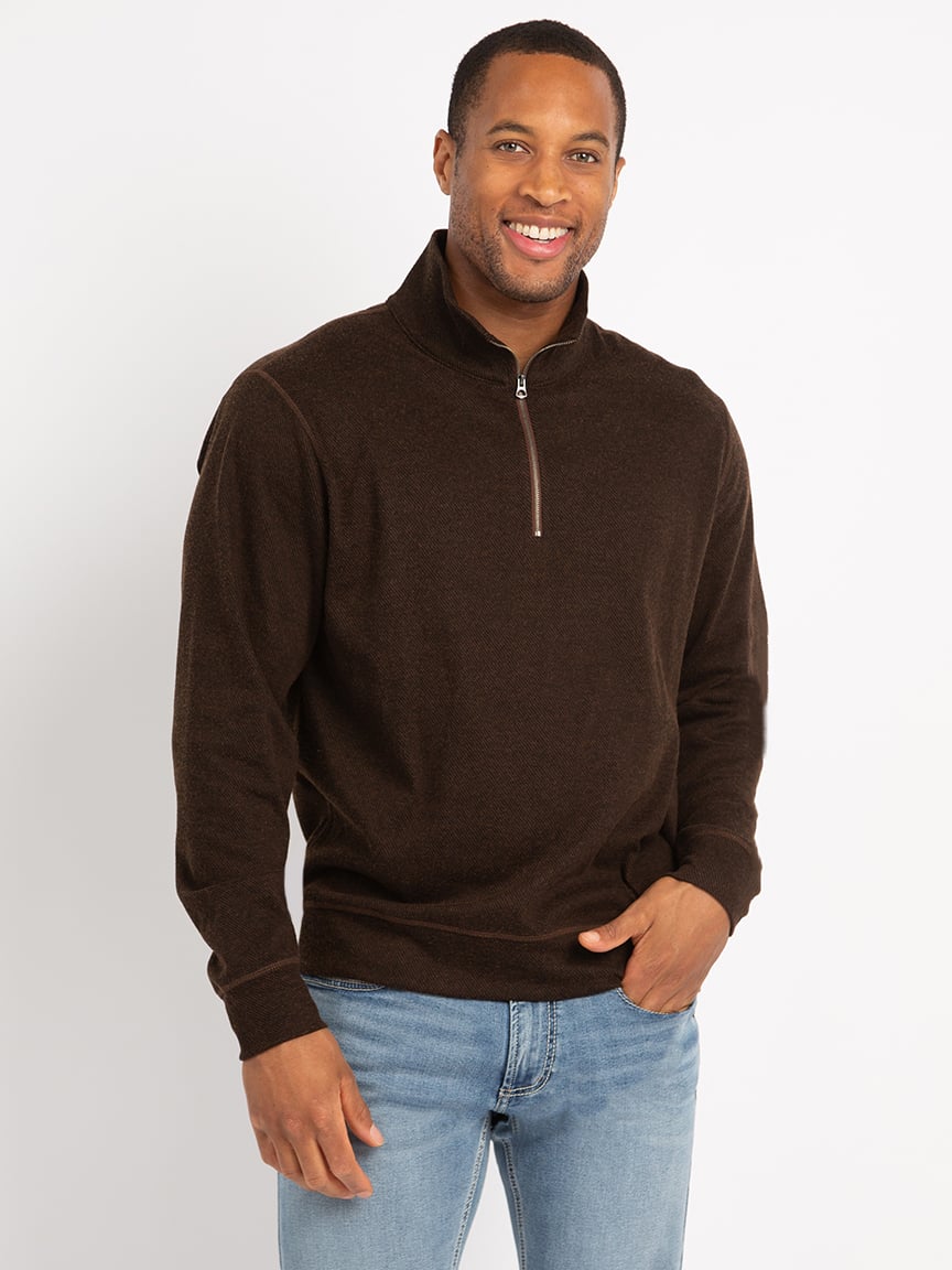 jonas herringbone 1/4 zip sweater