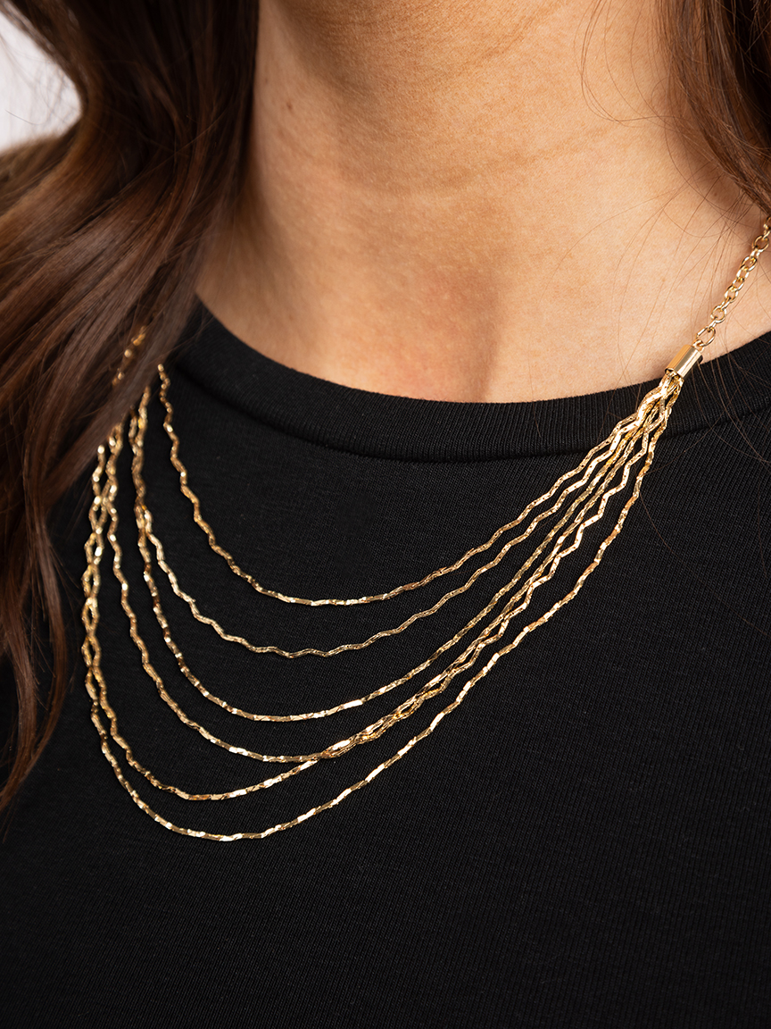 layered gold necklace