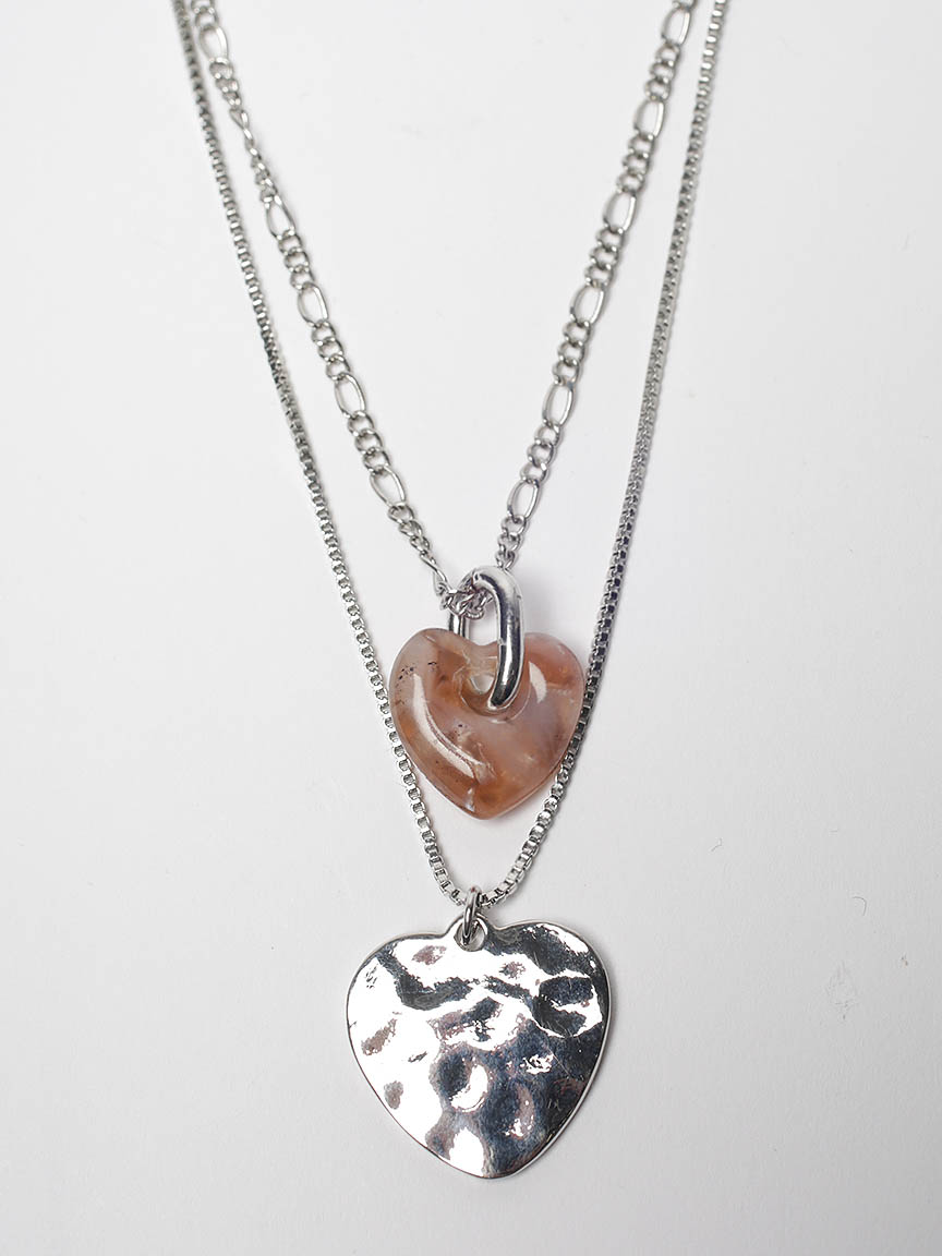 layered heart necklace