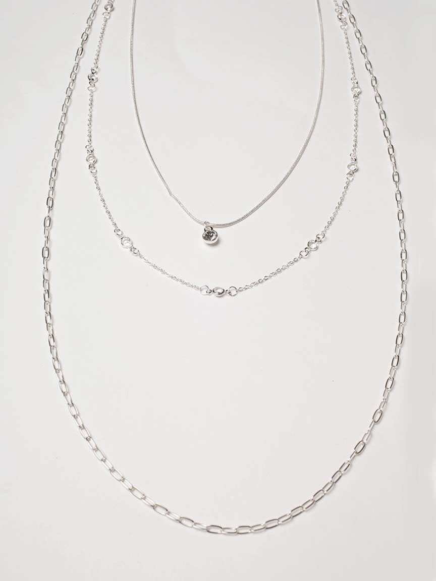 layer silver necklace