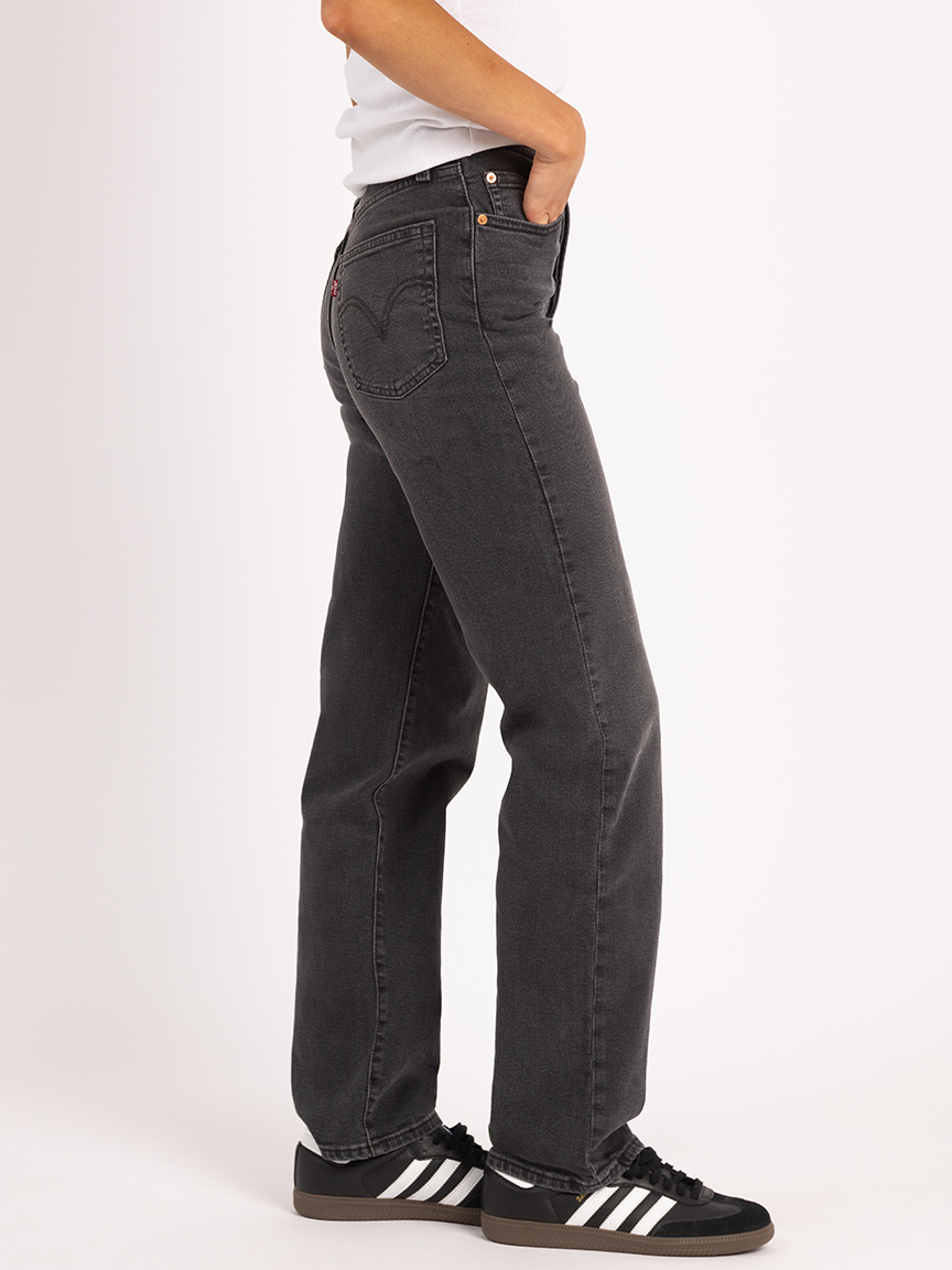 ribcage straight leg jean black