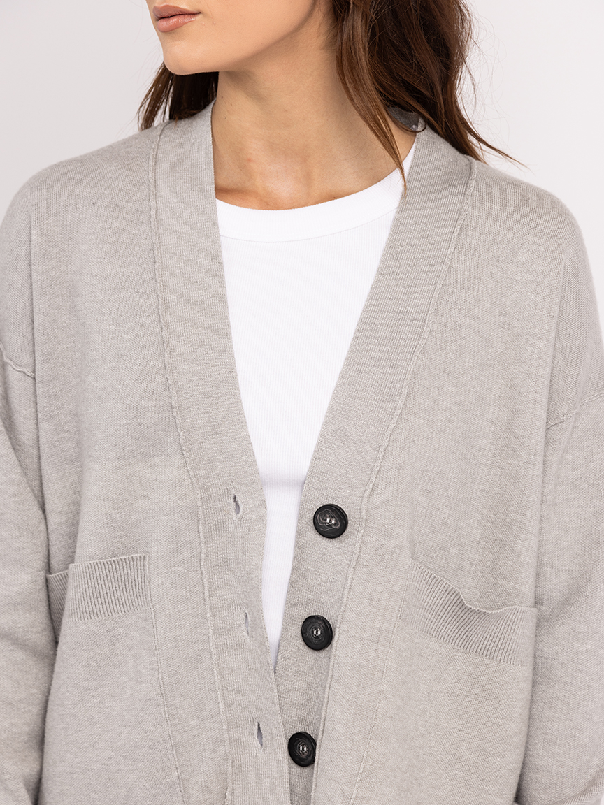 v neck button front cardigan