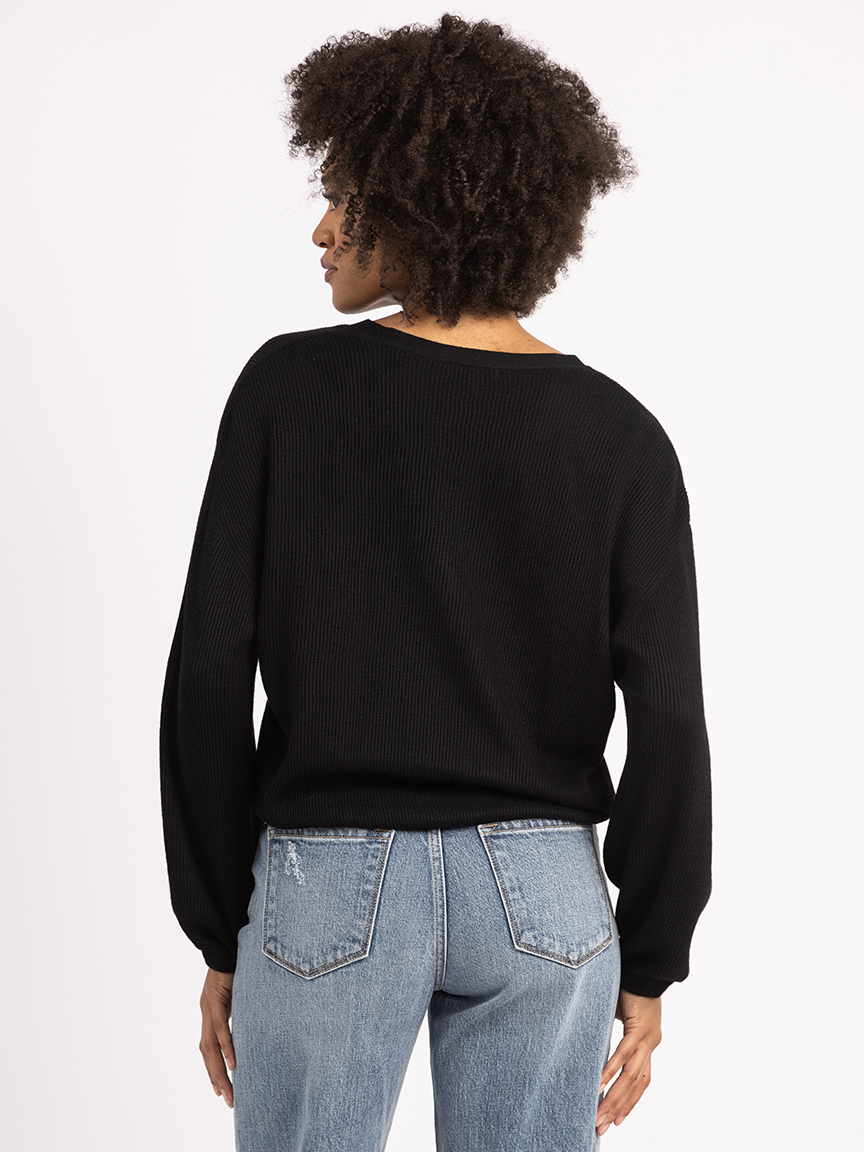 aurelia v neck button front sweater