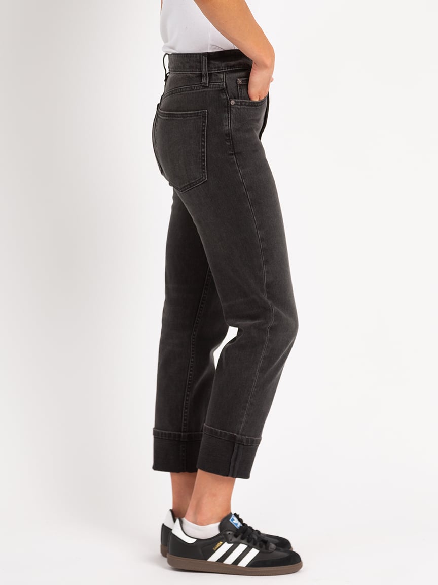 ava stovepipe jean washed black