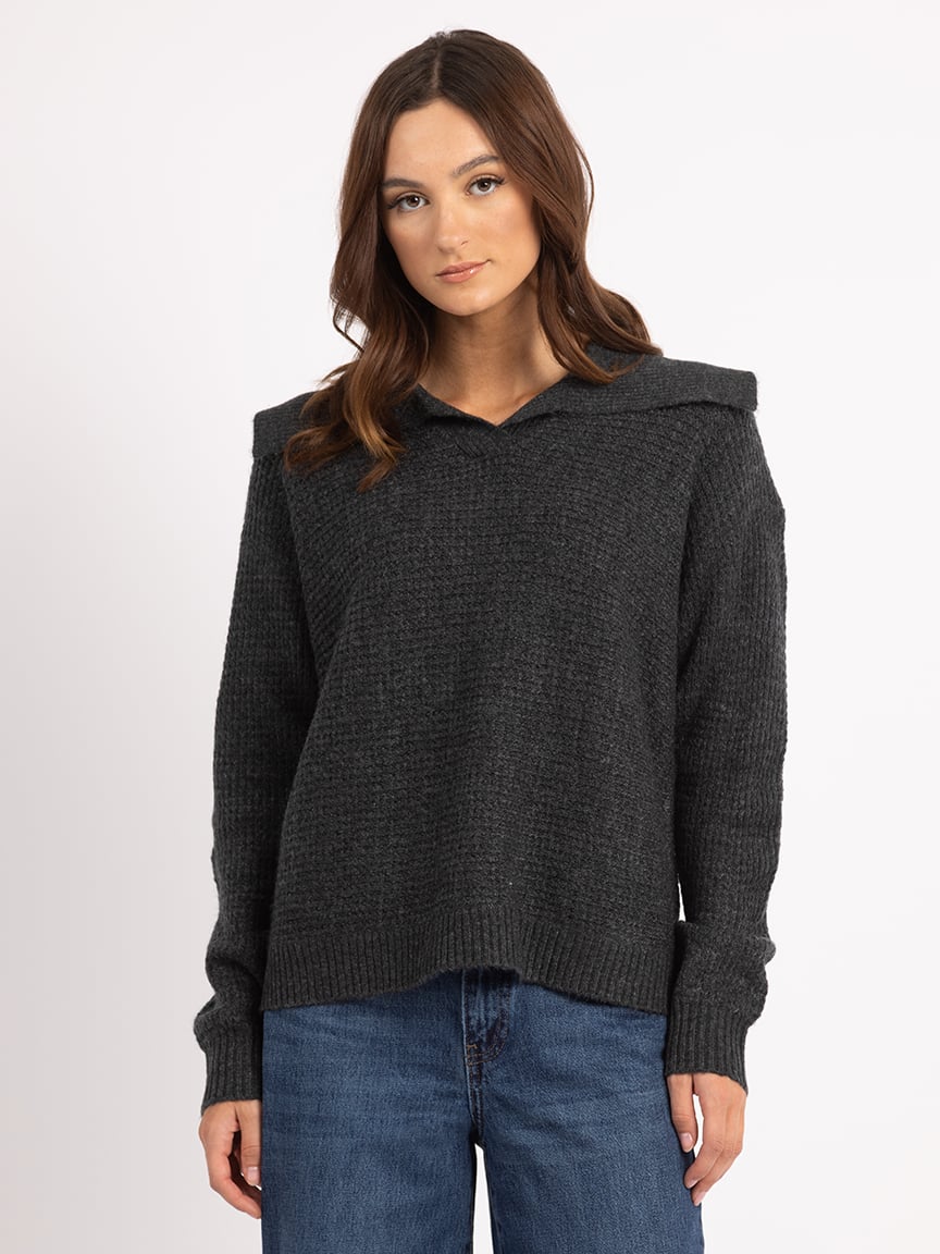 tawny johnny collar sweater