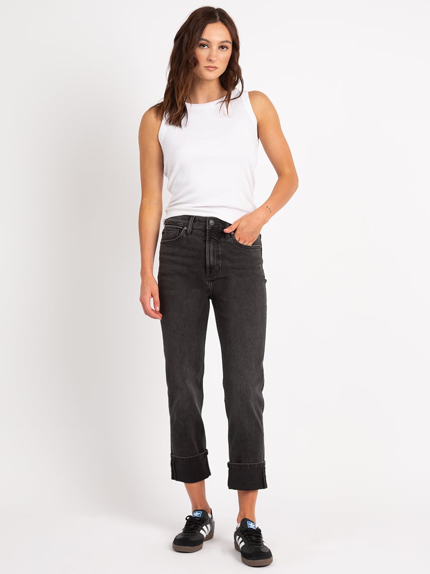 ava stovepipe jean washed black