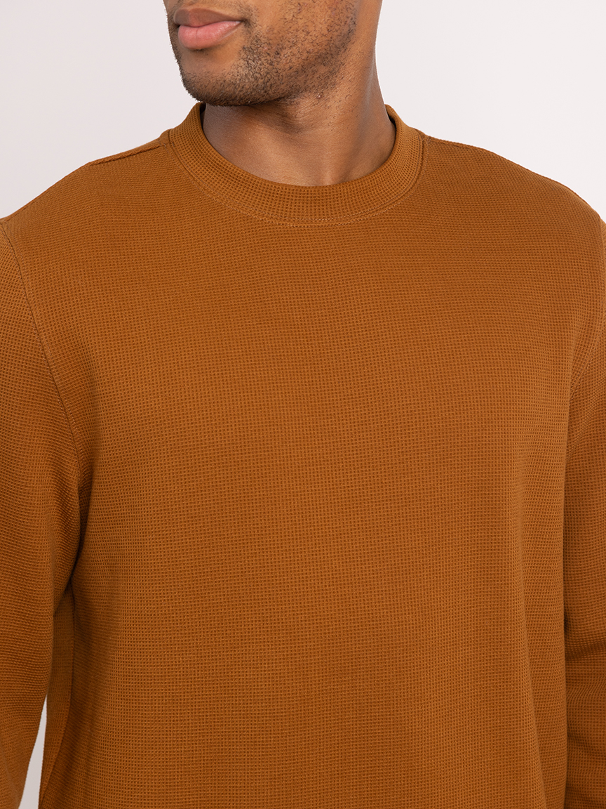 cole waffle knit crewneck sweater